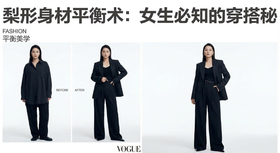 梨形身材平衡术：女生必知的穿搭秘籍，让你秒变身材大师