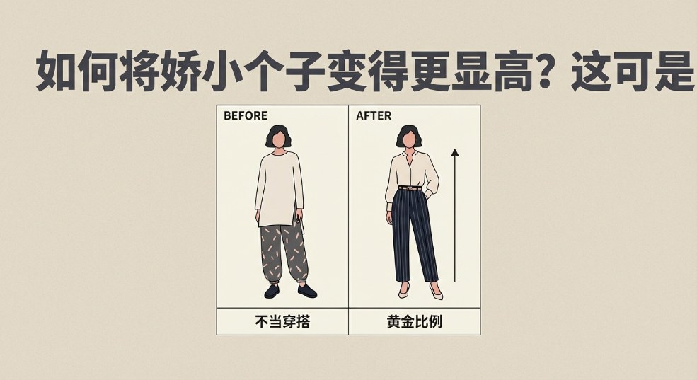 如何将娇小个子变得更显高？这可是许多女生苦恼的问题。你是否曾在镜子前反复揣摩，为什么别人一穿高腰裤就显长，而自己却总觉得