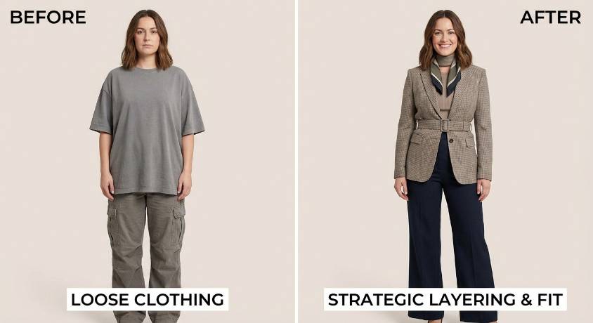 如何用穿搭技巧打造完美矩形身材曲线：实用指南第二张图