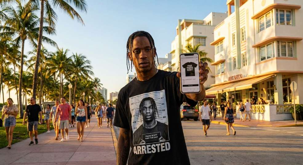 营销鬼才？Travis Scott 发布逮捕 T 恤第二张图