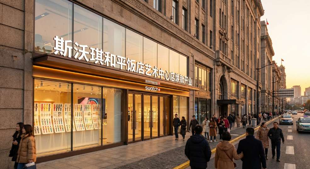 斯沃琪和平饭店艺术中心店焕新开业