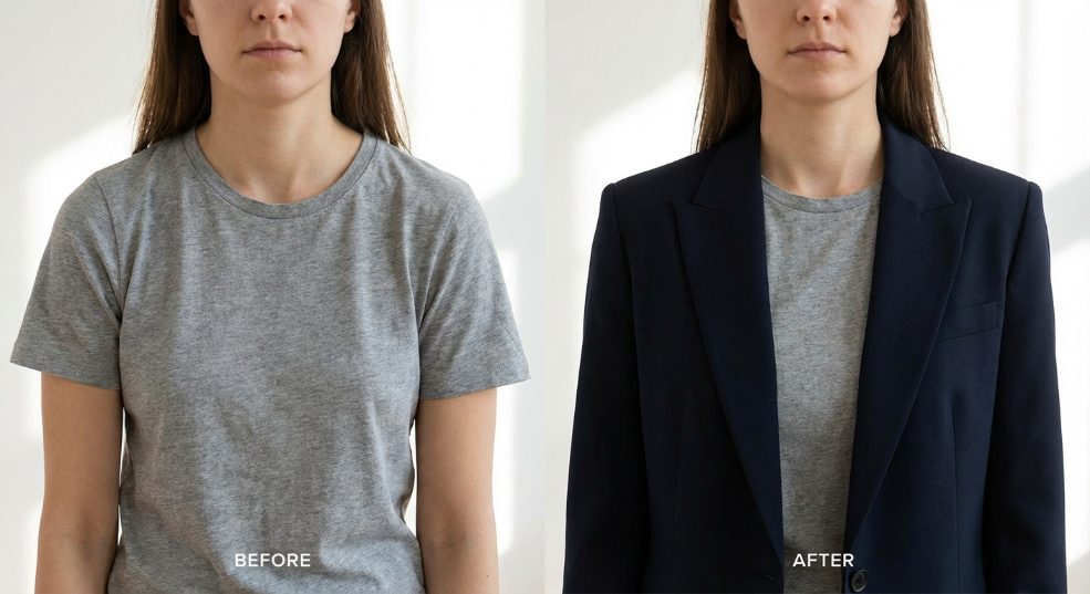 T形肩部强调：打造完美肩线的秘密武器第一张图