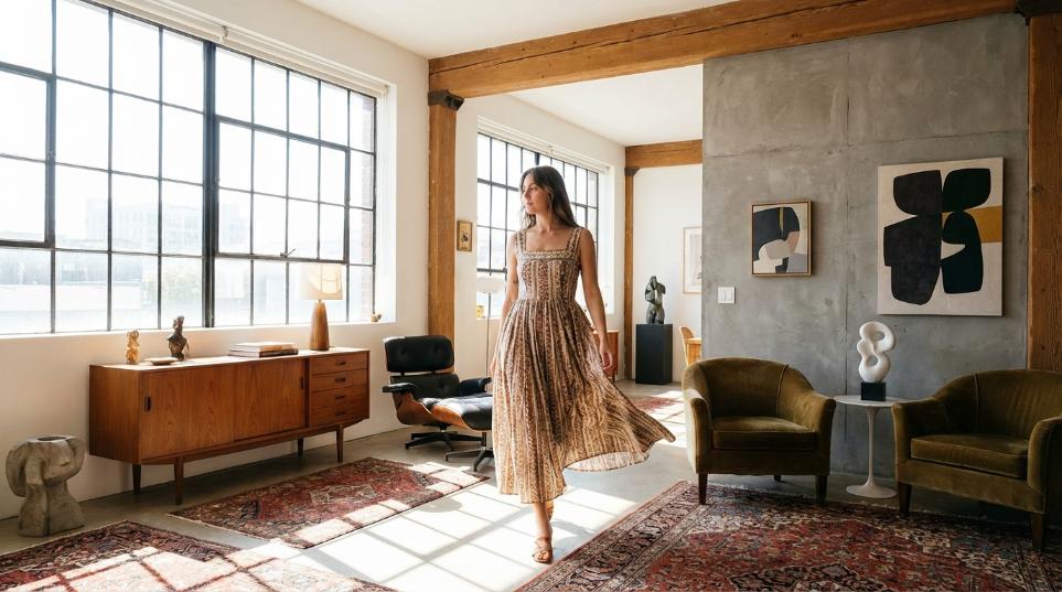 【方领复古风格：穿越时光的优雅密码】第二张图