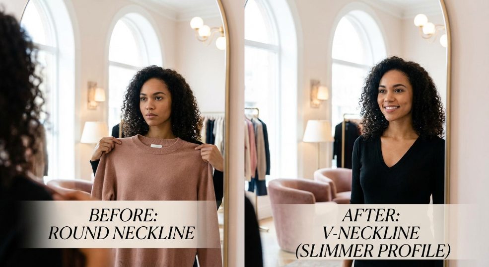 V领修饰脸型：穿出你的轮廓美学第一张图