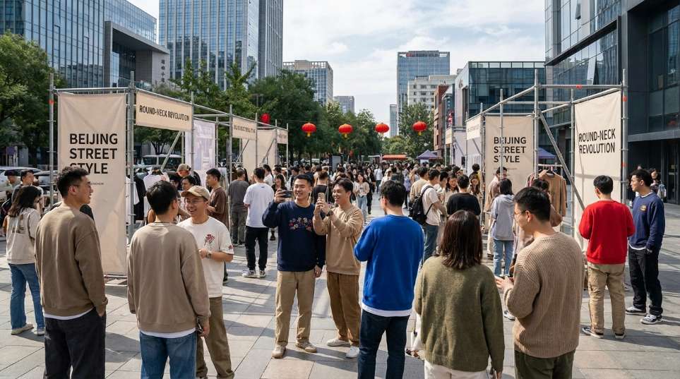 【为什么圆领休闲感成为职场和街头的潮流新宠？】第二张图