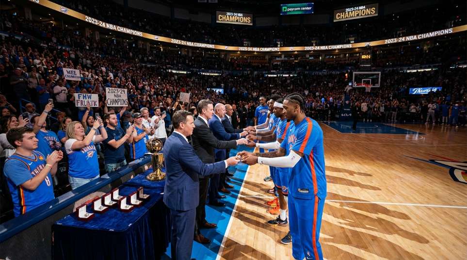 俄克拉荷马城雷霆队正式领取 NBA 总冠军戒指第二张图