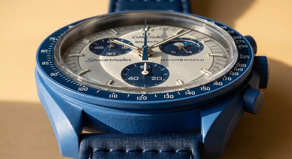 OMEGA x Swatch 全新 Bioceramic MoonSwatch 系列腕表 MISSION TO THE SUPER BLUE MOONPHASE 登场第二张图