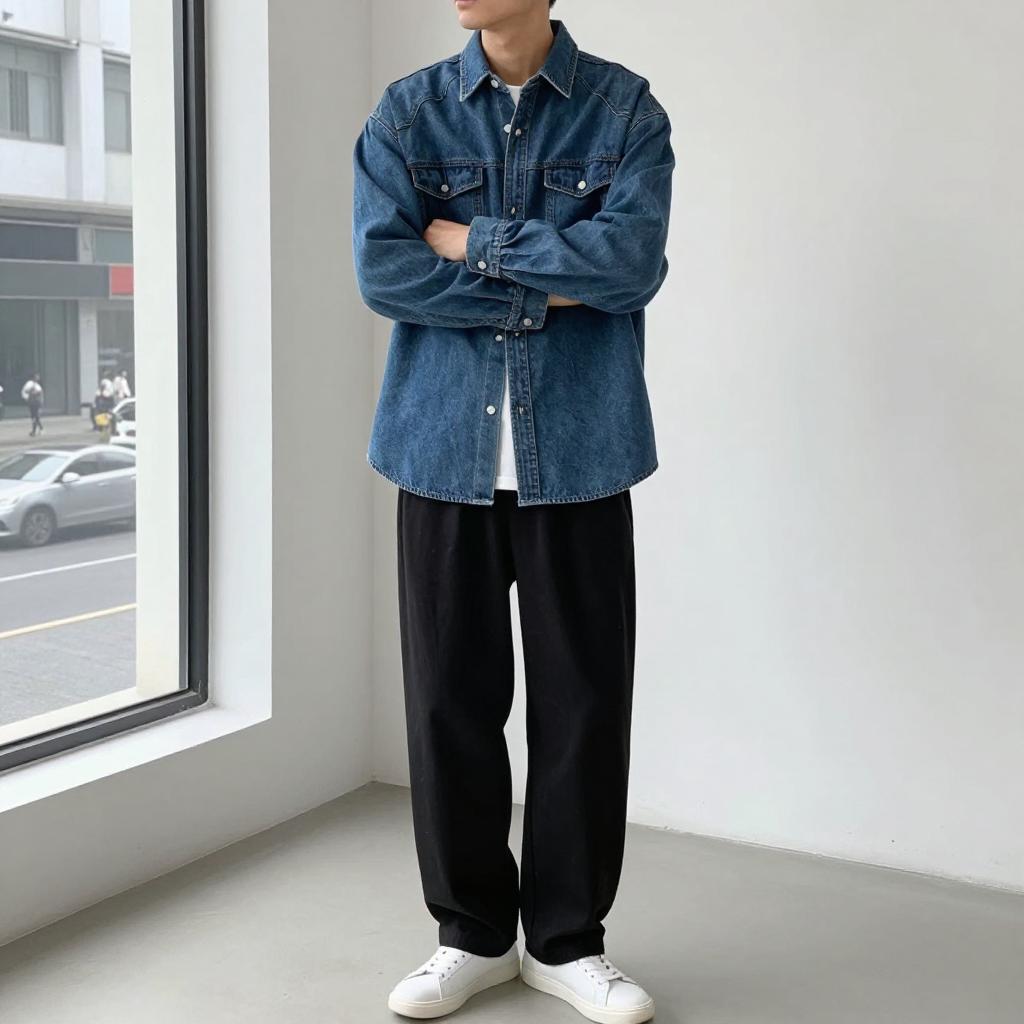 潮流新宠！牛仔衬衫中性风穿搭指南让你焕发无限魅力第三张图