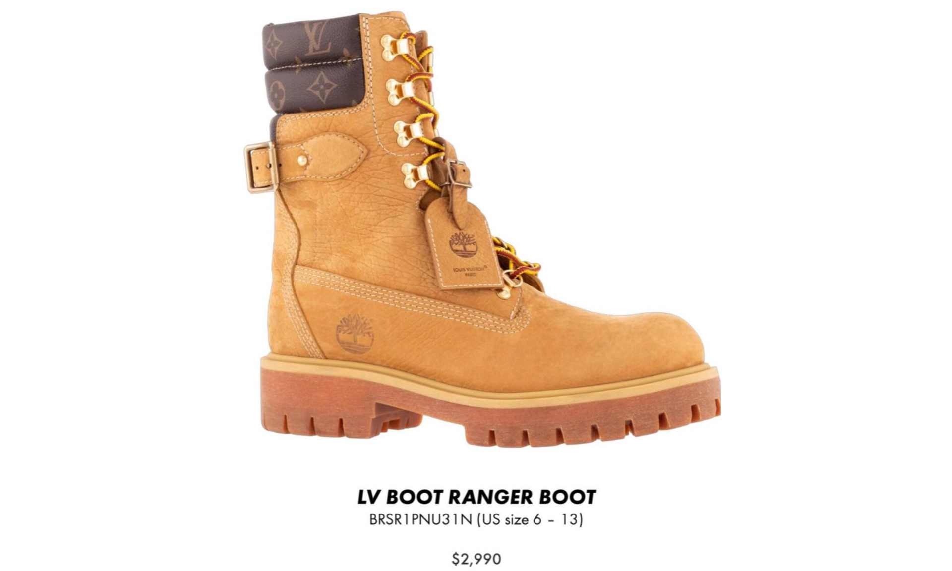 LOUIS VUITTON x Timberland 合作鞋款市售信息确认